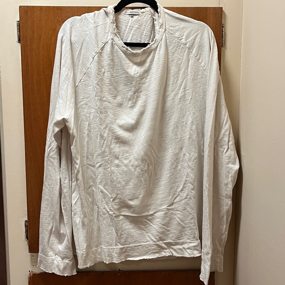 James Perse Off-White Textured Top